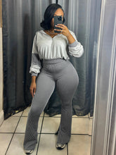 Load image into Gallery viewer, Hooded flared pants two piece suit