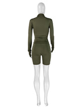 Load image into Gallery viewer, Sexy tight long-sleeved shorts two-piece suit