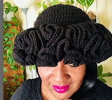 Load image into Gallery viewer, Adult lace beanie hat fashion and versatile ruffle pullover hat AE4147