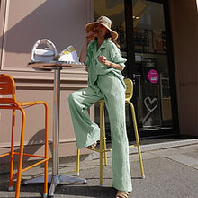 Load image into Gallery viewer, solid color drape pleated two-piece set AY3584