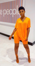 Load image into Gallery viewer, V-neck split top and shorts two-piece set AY2055