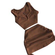 Load image into Gallery viewer, Sexy V-neck drawstring solid color dress set AY2763