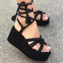 Load image into Gallery viewer, Fashion solid color lace-up sandals(HPSD198)