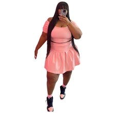 Load image into Gallery viewer, Fashion solid color pleated skirt two-piece set(AY1817)