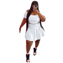 Load image into Gallery viewer, Fashion solid color pleated skirt two-piece set(AY1817)