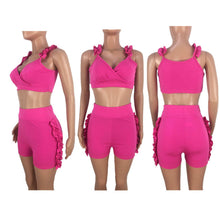 Load image into Gallery viewer, Ruffled V open back two-piece set AY2030