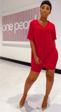 Load image into Gallery viewer, V-neck split top and shorts two-piece set AY2055