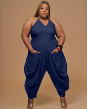 Load image into Gallery viewer, Plus solid color sling harem jumpsuit AY1102