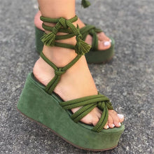 Load image into Gallery viewer, Fashion solid color lace-up sandals(HPSD198)