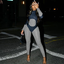 Load image into Gallery viewer, Fashion Print Contrast Jumpsuit(AY1732)