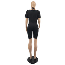 Load image into Gallery viewer, Short Sleeve Lace Up Jumpsuit Set AY2041