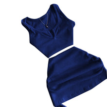 Load image into Gallery viewer, Sexy V-neck drawstring solid color dress set AY2763