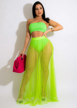 Load image into Gallery viewer, Pleated mesh chest wrap two-piece set AY1944