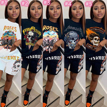 Load image into Gallery viewer, Casual Printed Short Sleeve Shorts Two Piece Set(AY1814)