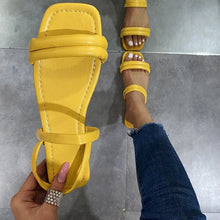 Load image into Gallery viewer, Hot sale flat square toe two-wear sandals