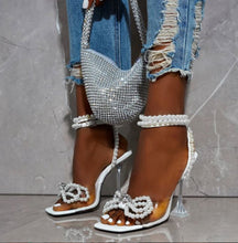 Load image into Gallery viewer, Pearl Rhinestone bow high heels HPSD227