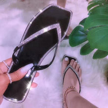 Load image into Gallery viewer, Fashion rhinestone jelly slippers( HPSD226)