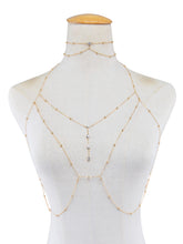 Load image into Gallery viewer, Sexy Flash Diamond Pendant Tassel Necklace Chest Chain(AE4089)