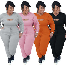Load image into Gallery viewer, Fashion solid color three-piece sports suit(AY1595)