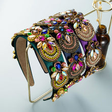 Load image into Gallery viewer, Baroque fashion color water drill headband(AE4059)