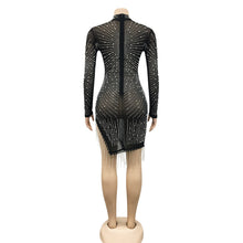 Load image into Gallery viewer, Sexy mesh rhinestone fringed dress(AY1721)