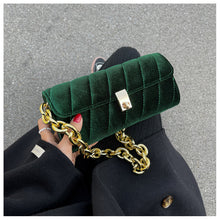 Load image into Gallery viewer, Check velvet chain shoulder bag(AB2049)