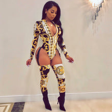 Load image into Gallery viewer, Print Zip Buckle Webbing Jumpsuit AY1710