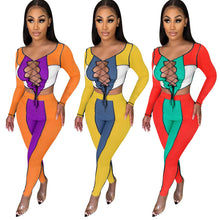 Load image into Gallery viewer, Sexy strappy stitching casual suit AY1269