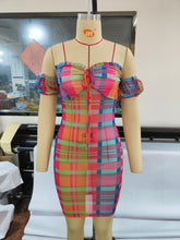 Load image into Gallery viewer, Mesh color contrast dress AY2066