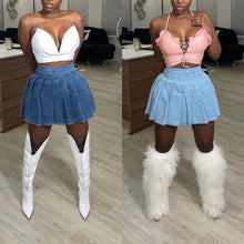 Load image into Gallery viewer, Hot pleated denim skirt(AY1564)