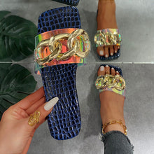 Load image into Gallery viewer, Hot metal chain flip flops HPSD073