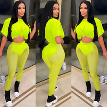 Load image into Gallery viewer, Sexy mesh sheer trousers two-piece set(AY1838)