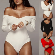 Load image into Gallery viewer, V-neck long-sleeved one-piece top(AY1592)
