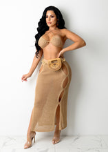 Load image into Gallery viewer, Sexy knitted cutout swimwear beach blouse two piece set(AY1954)