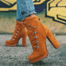 Load image into Gallery viewer, High-heel lace-up ankle boots(HPSD152)