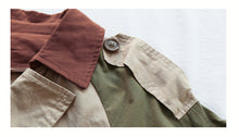Load image into Gallery viewer, Children's contrast color long button trench coat(AY1340)