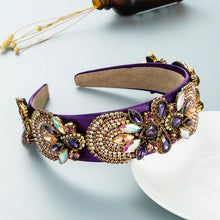 Load image into Gallery viewer, Baroque fashion color water drill headband(AE4059)