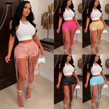 Load image into Gallery viewer, Sexy lace up PU leather shorts AY1861
