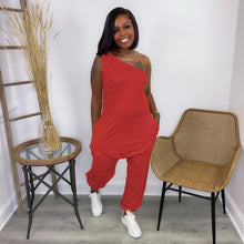 Load image into Gallery viewer, Diagonal shoulder sports Jumpsuit AY2028
