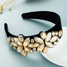 Load image into Gallery viewer, Flannel inlaid gemstone wide brim headband(AE4058)