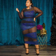 Load image into Gallery viewer, Sexy Shiny Patchwork Sheer Dress(AY1778)