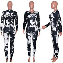Load image into Gallery viewer, Sexy Tie Dye Print Crew Neck Jumpsuit(AY1666)