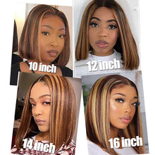 Load image into Gallery viewer, Human hair piano color T-shaped hand-woven lace wig(AH5028)