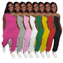 Load image into Gallery viewer, Diagonal shoulder sports Jumpsuit AY2028
