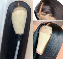 Load image into Gallery viewer, 4*4 lace closure wigs Human hair 180% Density Straight Wigs(AH5040)
