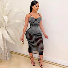 Load image into Gallery viewer, Sexy hot drilling mesh sling dress(AY1542)