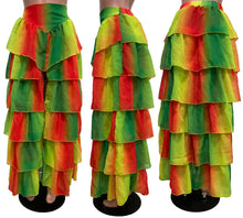 Load image into Gallery viewer, Regular split skirt printed mesh cake skirt AY1918