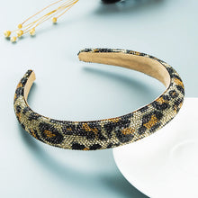 Load image into Gallery viewer, Personalized leopard print starry rhinestone sponge headband(AE4054)