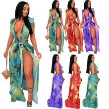 Load image into Gallery viewer, Sleeveless Cardigan Print Swimsuit AY2031