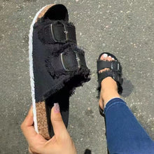 Load image into Gallery viewer, Flat slippers belt buckle flat sandals HPSD222
